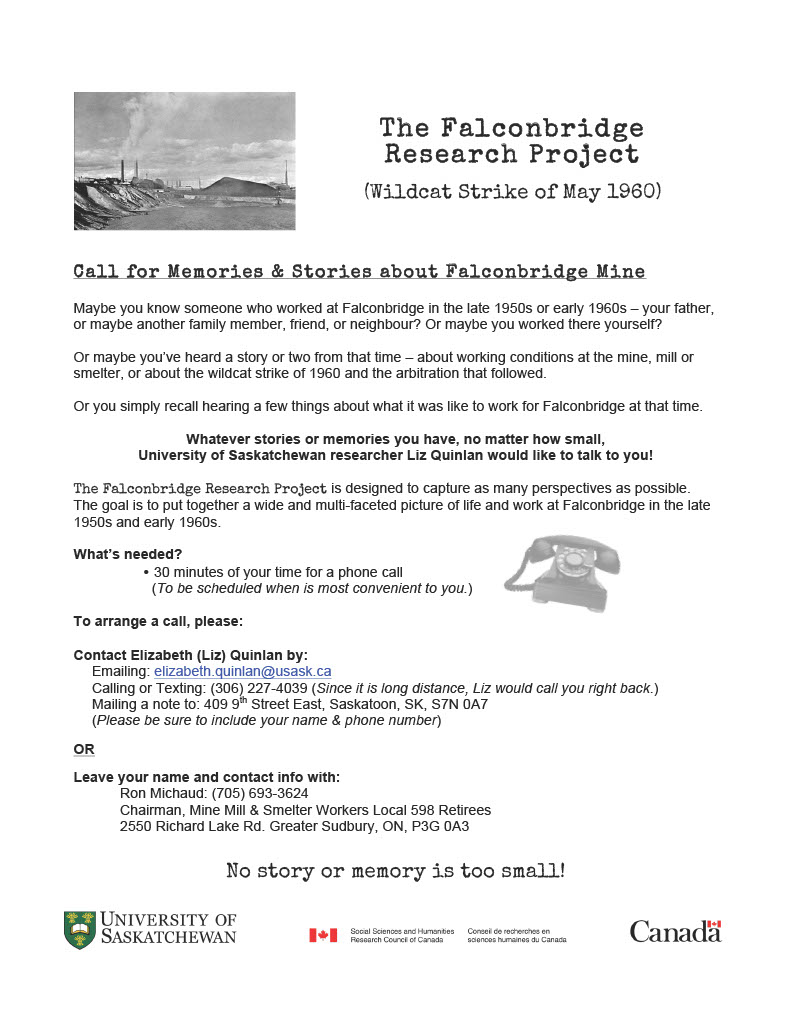 Falconbridge Research Project call for participants
