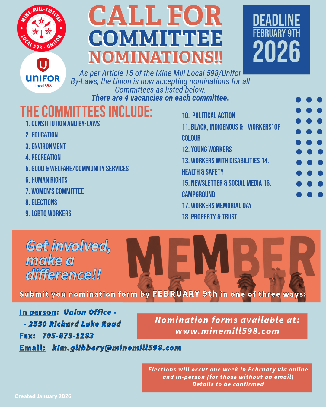 Call for nominations for Committee Members