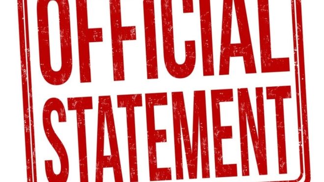 officlal statement 